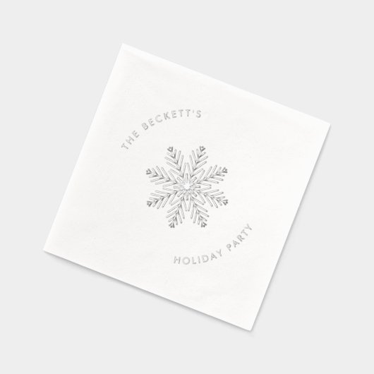 フェスティバルスノーフレーククリスマスホリデーパ実在ーティ 箔ナプキン (左)
