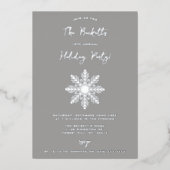 フェスティバルスノーフレーククリスマスホリデーパ実在ーティ 箔招待状 (正面)