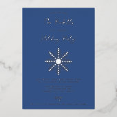 フェスティバルスノーフレーククリスマスホリデーパ実在ーティ 箔招待状 (正面)