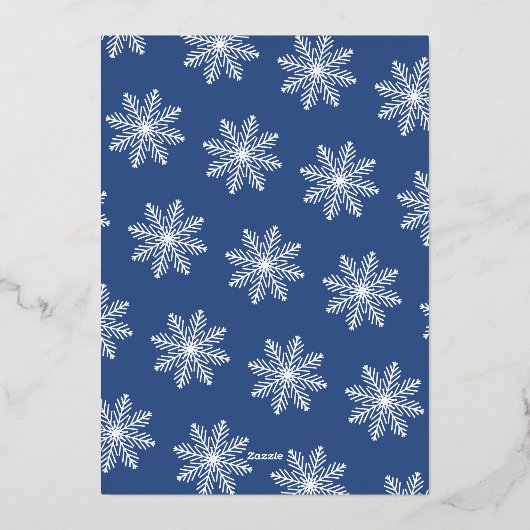 フェスティバルスノーフレーククリスマスホリデーパ実在ーティ 箔招待状 (裏面)