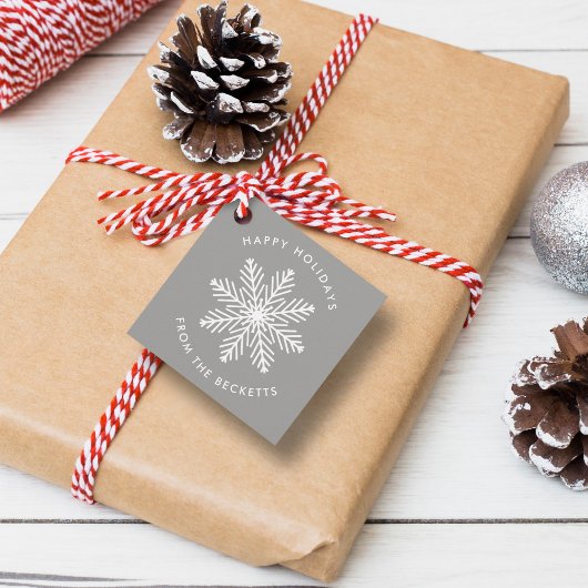 フェスティバルスノーフレーククリスマスホリデー フェイバータグ