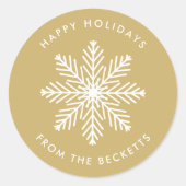 フェスティバルスノーフレーククリスマスホリデー ラウンドシール (正面)