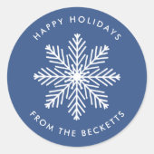 フェスティバルスノーフレーククリスマスホリデー ラウンドシール (正面)