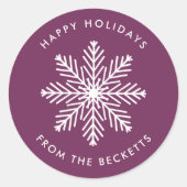フェスティバルスノーフレーククリスマスホリデー ラウンドシール (正面)