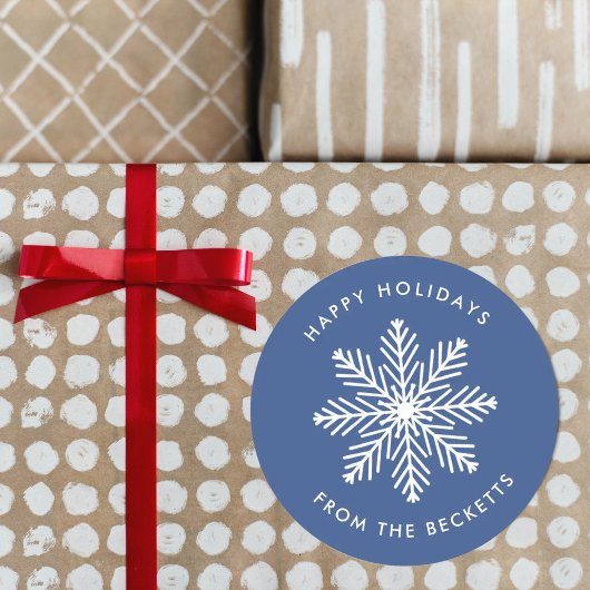 フェスティバルスノーフレーククリスマスホリデー ラウンドシール