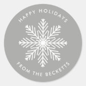 フェスティバルスノーフレーククリスマスホリデー ラウンドシール (正面)