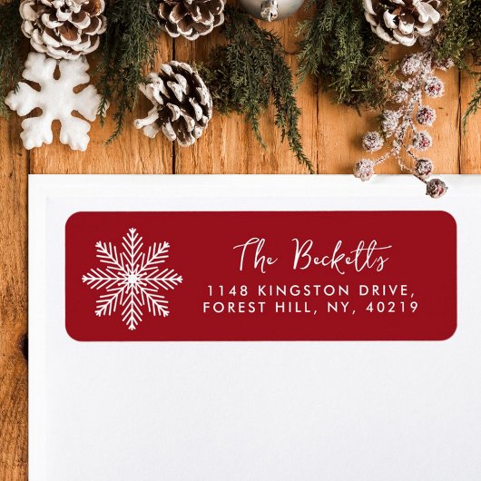 フェスティバルスノーフレーククリスマスホリデー ラベル