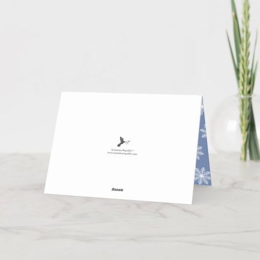 フェスティバルスノーフレーククリスマス4写真実在 箔シーズンカード (裏面)