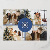 フェスティバルスノーフレーククリスマス4写真実在 箔シーズンカード (正面)