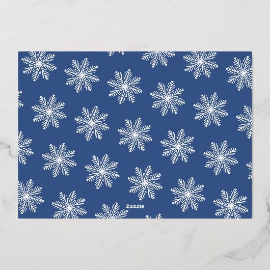 フェスティバルスノーフレーククリスマス4写真実在 箔シーズンカード (裏面)