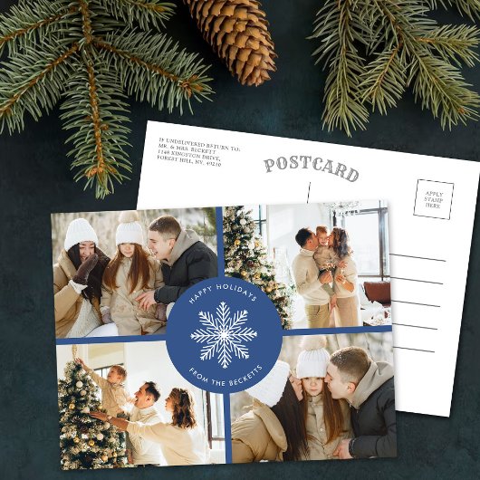 フェスティバルスノーフレーククリスマス4写真 シーズンポストカード