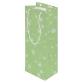 フェスティバルスノーフレークスオングリーンクリスマスホリデー ワインギフトバッグ (裏面アングル)