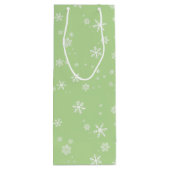 フェスティバルスノーフレークスオングリーンクリスマスホリデー ワインギフトバッグ (裏面)