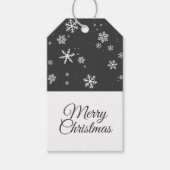 フェスティバルスノーフレークスメッセージグレークリスマスホリデー ギフトタグ (正面)