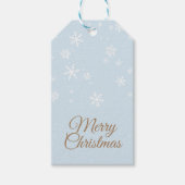 フェスティバルスノーフレークスメッセージブルークリスマスホリデー ギフトタグ (正面)