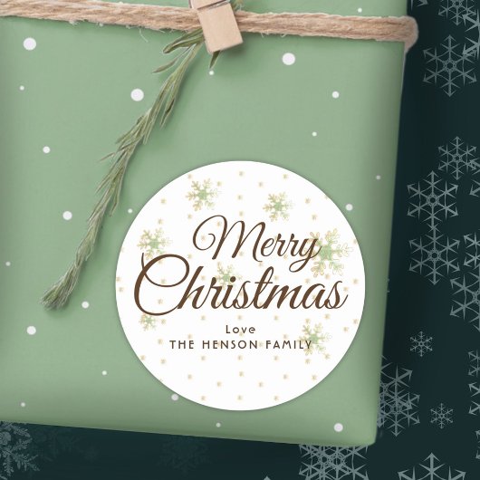 フェスティバルスノーフレークスメリークリスマススクリプト ラウンドシール