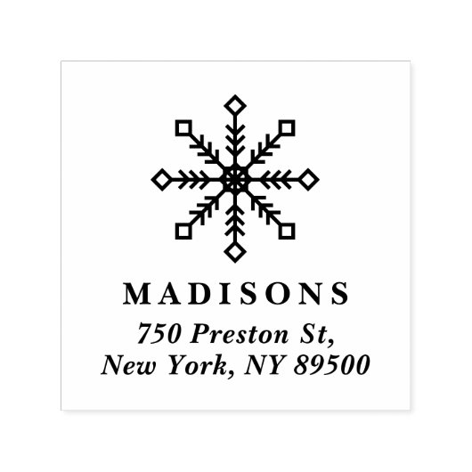 フェスティバルスノーフレークホリデイ差出人住所II セルフインキングスタンプ (デザイン)