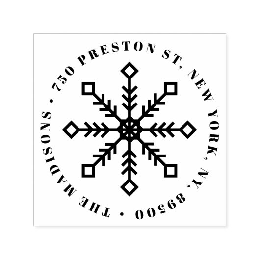 フェスティバルスノーフレークホリデー差出人住所 セルフインキングスタンプ (デザイン)