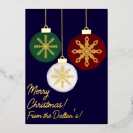 フェスティバルスノーフレークボーブルホワイトレッドグリーンクリスマス 箔シーズンカード