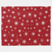 フェスティバルスノーフレーク赤鮮やか毛布 フリースブランケット (正面(横))