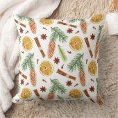 フェスティバルスパイスオレンジグリーンウィンターパターン クッション (ブランケット)