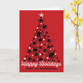 フェスティバルスパイダークリスマスツリー カード (黄色い花)