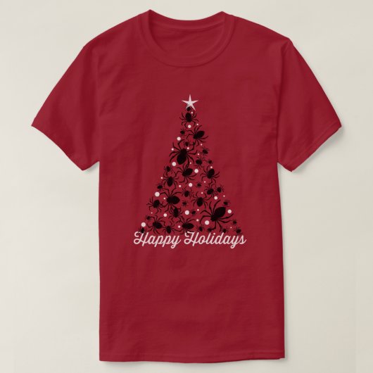 フェスティバルスパイダークリスマスツリー Tシャツ (デザイン正面)