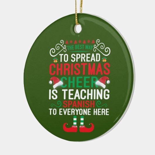 フェスティバルスペインの先生追加気持ち セラミックオーナメント (左)