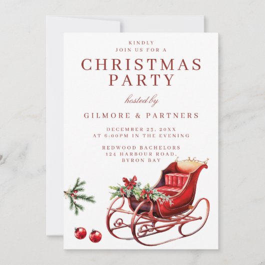 フェスティバルスリー企業のクリスマスパーティー 招待状 (正面)
