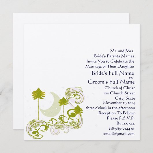 フェスティバルスワールムーンツリースクエア結婚式招待状 招待状 (正面/裏面)