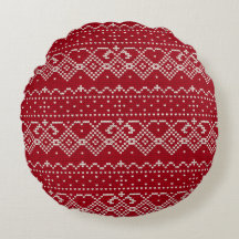 フェスティバルス赤と白カンジナビアのニットパターン