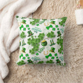 フェスティバルセントパトリックのデイホームデコールグリーンホワイト クッション (ブランケット)