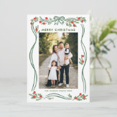 フェスティバルセージ緑クリスマスリボン2写真 シーズンカード (スタンド正面)