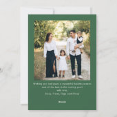 フェスティバルセージ緑クリスマスリボン2写真 シーズンカード (裏面)