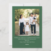 フェスティバルセージ緑クリスマスリボン2写真 シーズンカード (裏面)