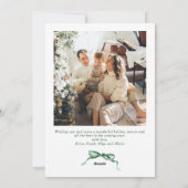 フェスティバルセージ緑クリスマスリボン2写真 シーズンカード (裏面)