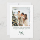 フェスティバルセージ緑クリスマスリボン2写真 シーズンカード (裏面)