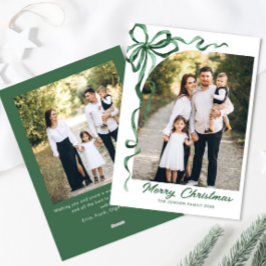 フェスティバルセージ緑クリスマスリボン2写真 シーズンカード