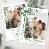 フェスティバルセージ緑クリスマスリボン2写真 シーズンカード