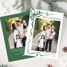 フェスティバルセージ緑クリスマスリボン2写真 シーズンカード