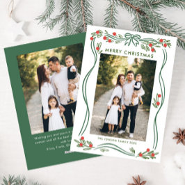 フェスティバルセージ緑クリスマスリボン2写真 シーズンカード
