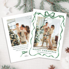 フェスティバルセージ緑クリスマスリボン2写真 シーズンカード