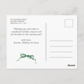 フェスティバルセージ緑クリスマスリボン2写真 ポストカード (裏面)