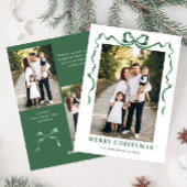 フェスティバルセージ緑クリスマスリボン3写真 シーズンカード