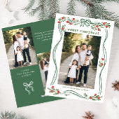 フェスティバルセージ緑クリスマスリボン3写真 シーズンカード