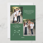 フェスティバルセージ緑クリスマスリボン3写真 シーズンカード (裏面)