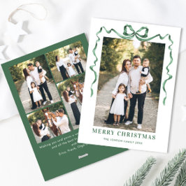 フェスティバルセージ緑クリスマスリボン5写真 シーズンカード