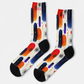 フェスティバルソックス(抽象芸術レッド、オレンジ、ブルー) ソックス (左)