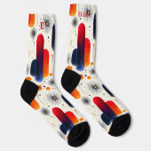 フェスティバルソックス(抽象芸術レッド、オレンジ、ブルー) ソックス (右)