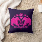フェスティバルゾウズピンクブルー装飾 クッション (ブランケット)